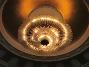 Chandelier Conservation and Cleaning for Historic Building Lobby